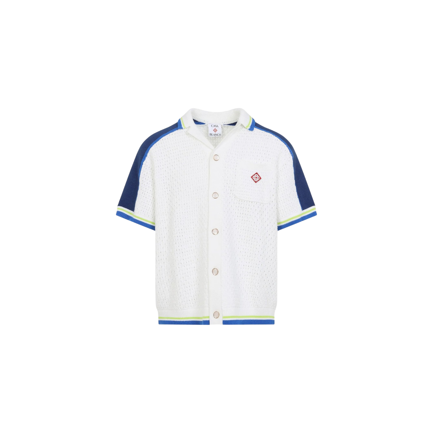 Casablanca Crochet Button-Up Knitted Top