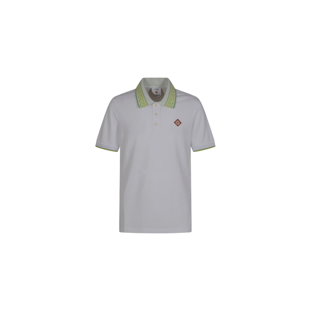 Casablanca Laurel Logo Embroidered Polo Shirt