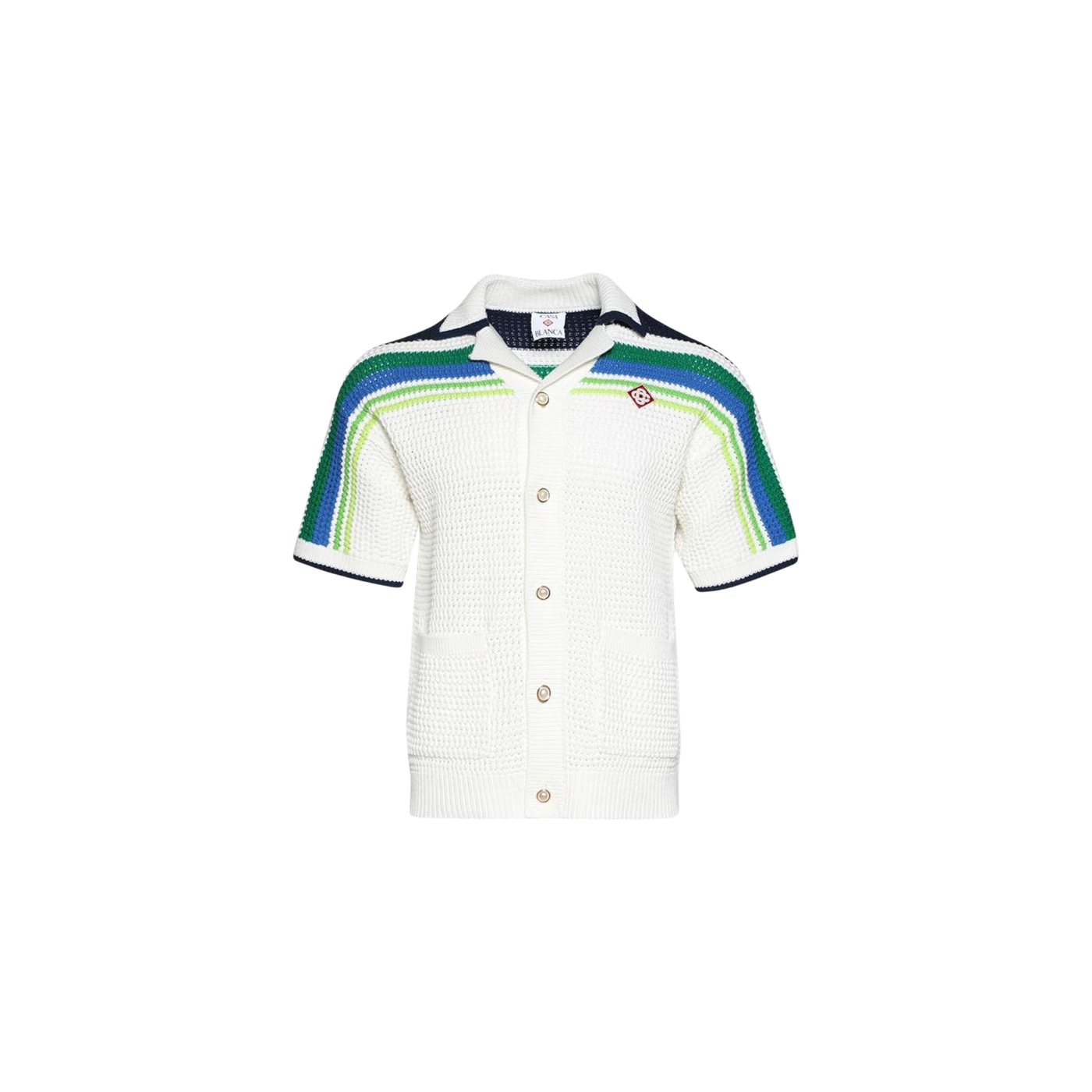 Casablanca Striped Knitted Polo Shirt