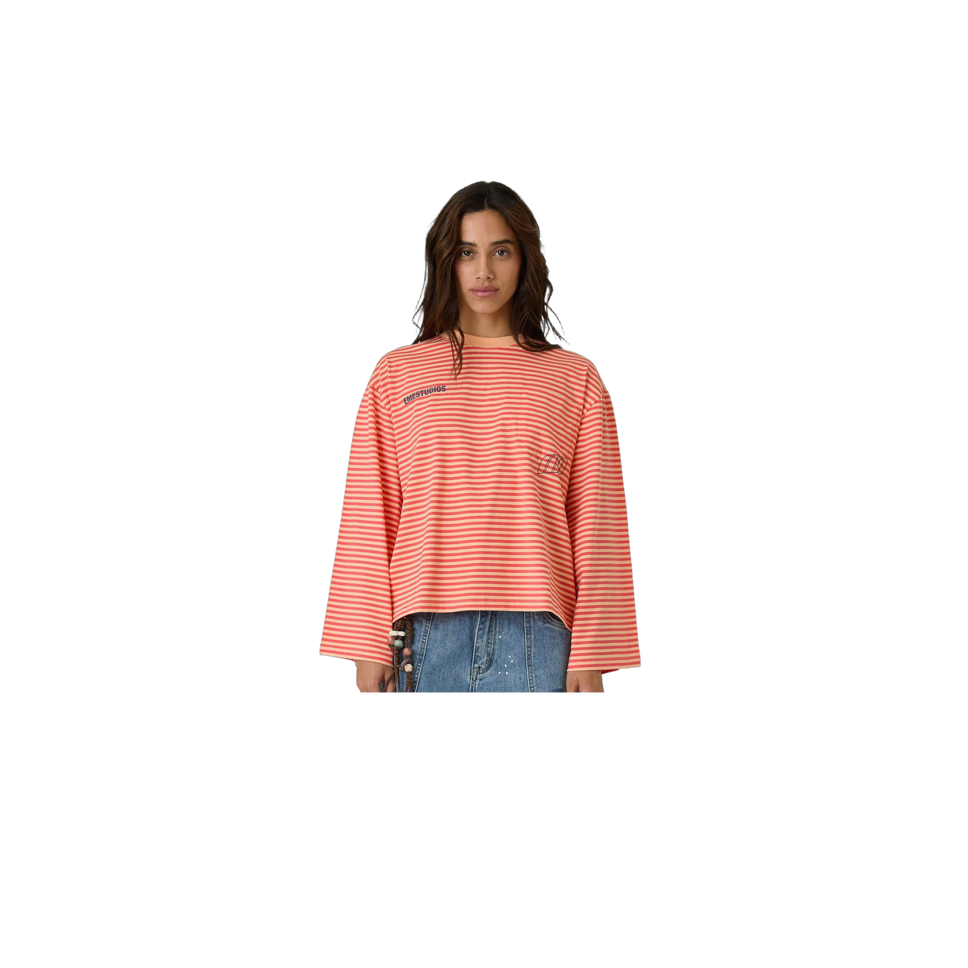 Eme Studios Cedar Peach Striped Long Sleeve