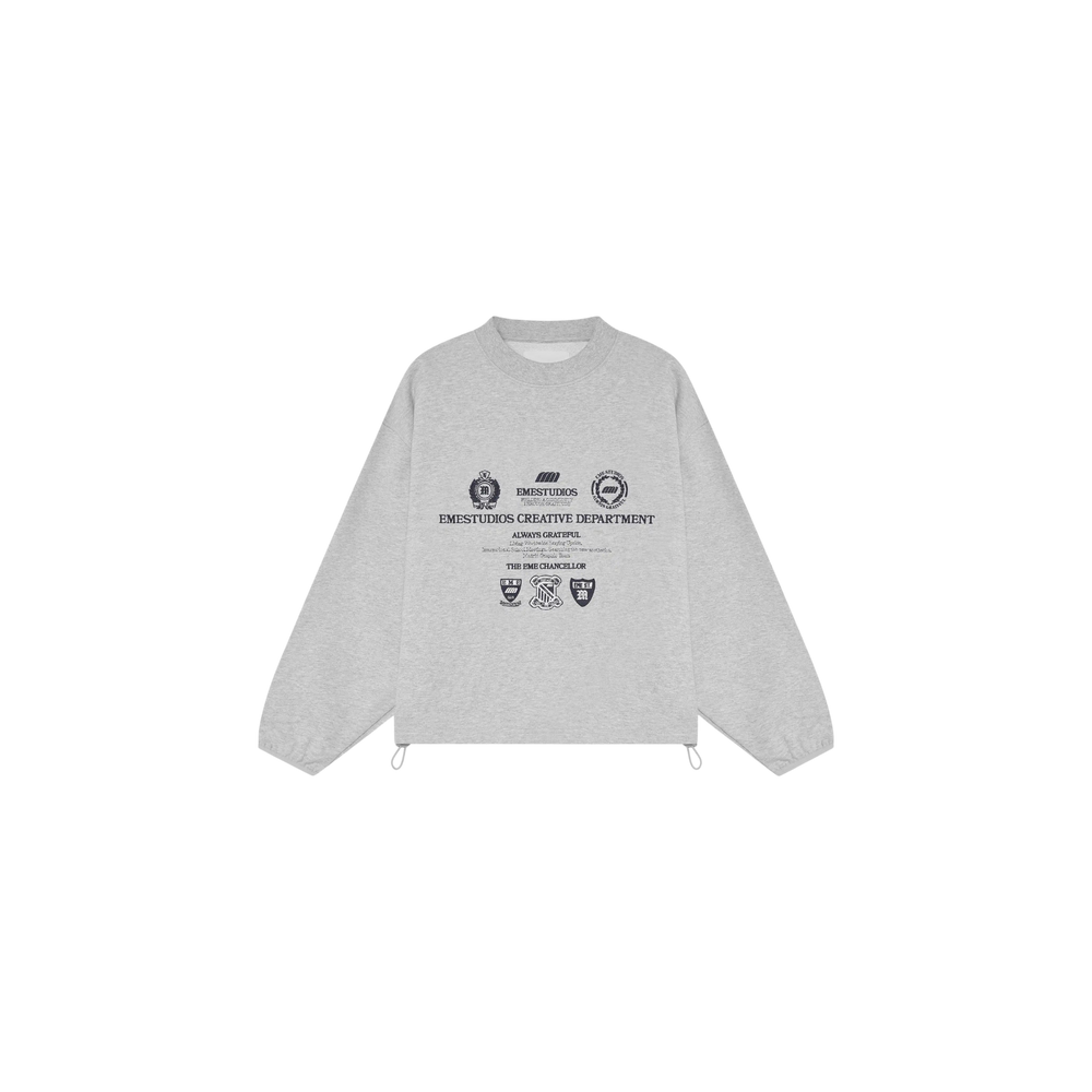 Eme Studios Chancellor Heather Grey Oversized Crewneck