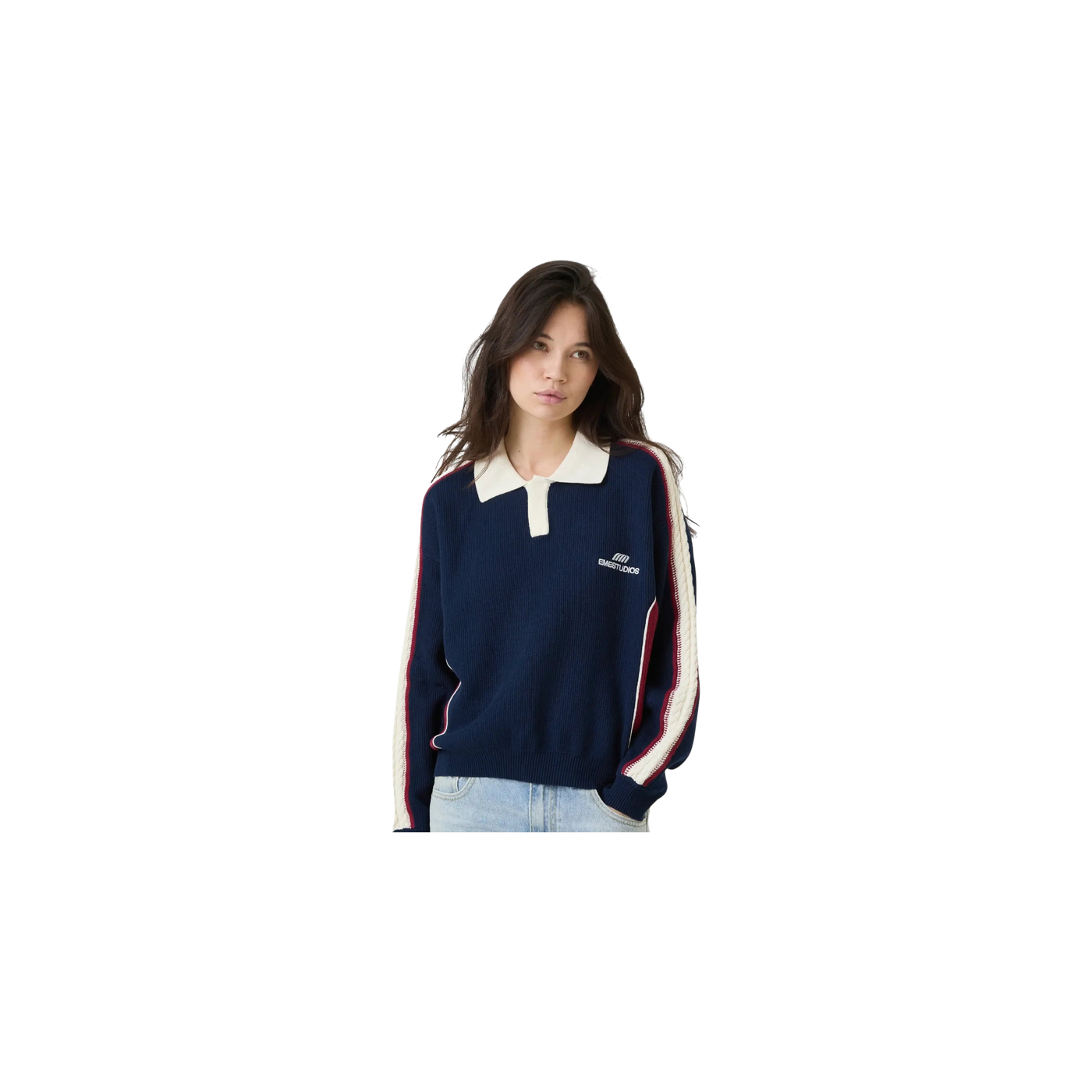 Eme Studios Chully Navy Knit Polo
