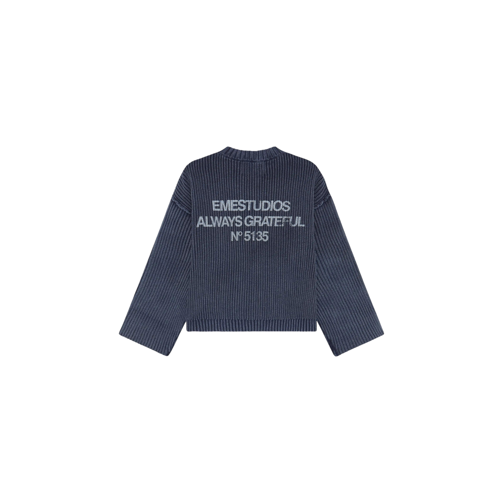Eme Studios Collective Slate Blue Knit Sweater