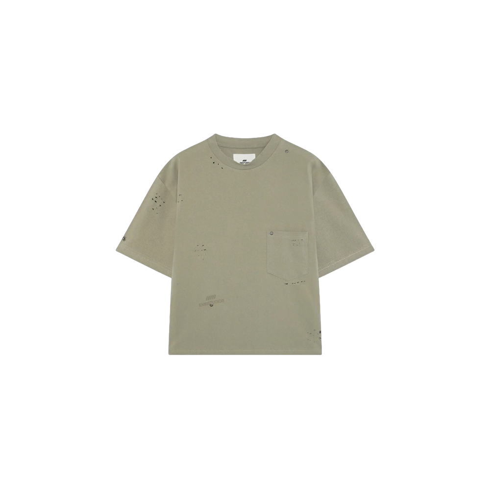 Eme Studios Distressed Olive Oversized T-Shirt