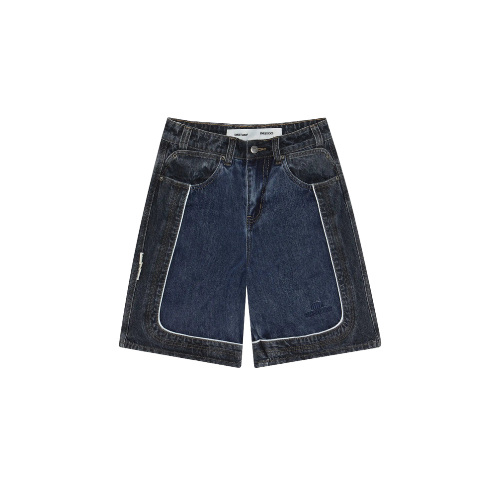 Eme Studios Dual Scratched Denim Shorts