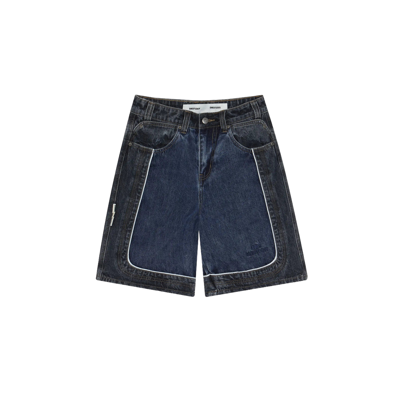 Eme Studios Dual Scratched Denim Shorts