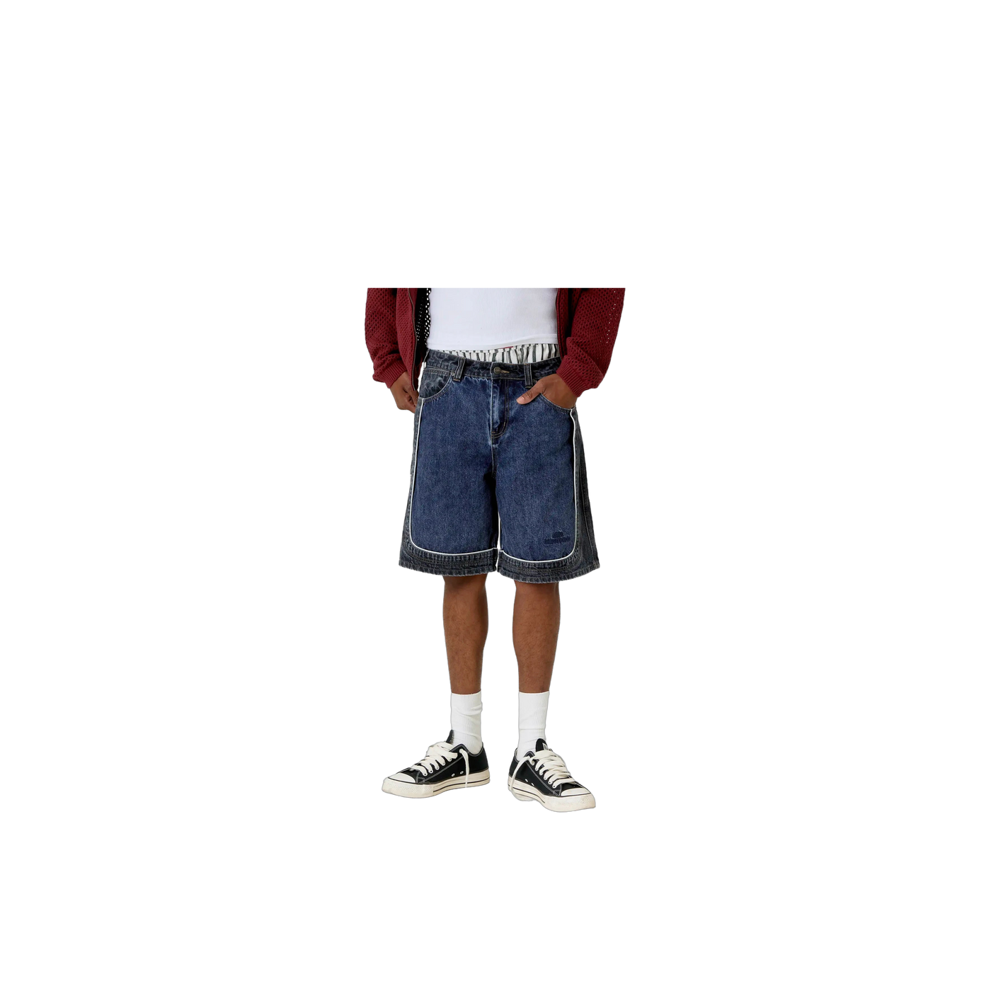 Eme Studios Dual Scratched Denim Shorts