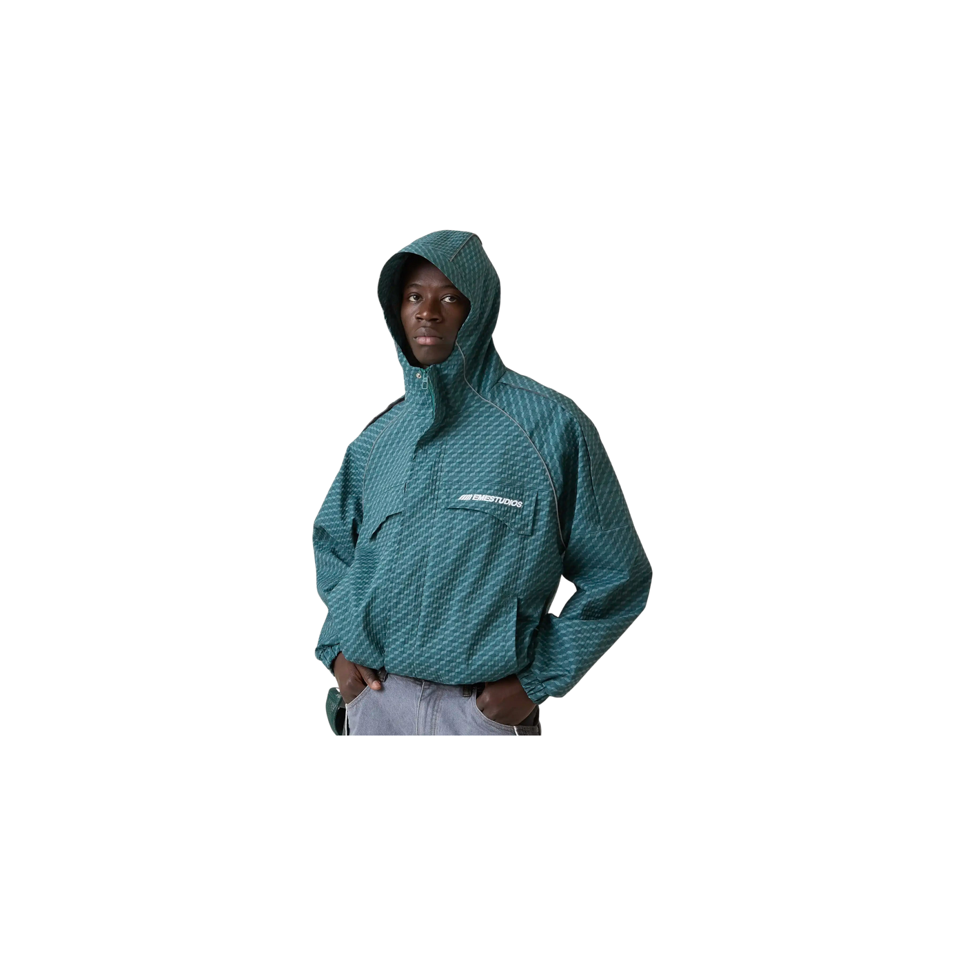 Eme Studios Echo Forest Grid Windbreaker