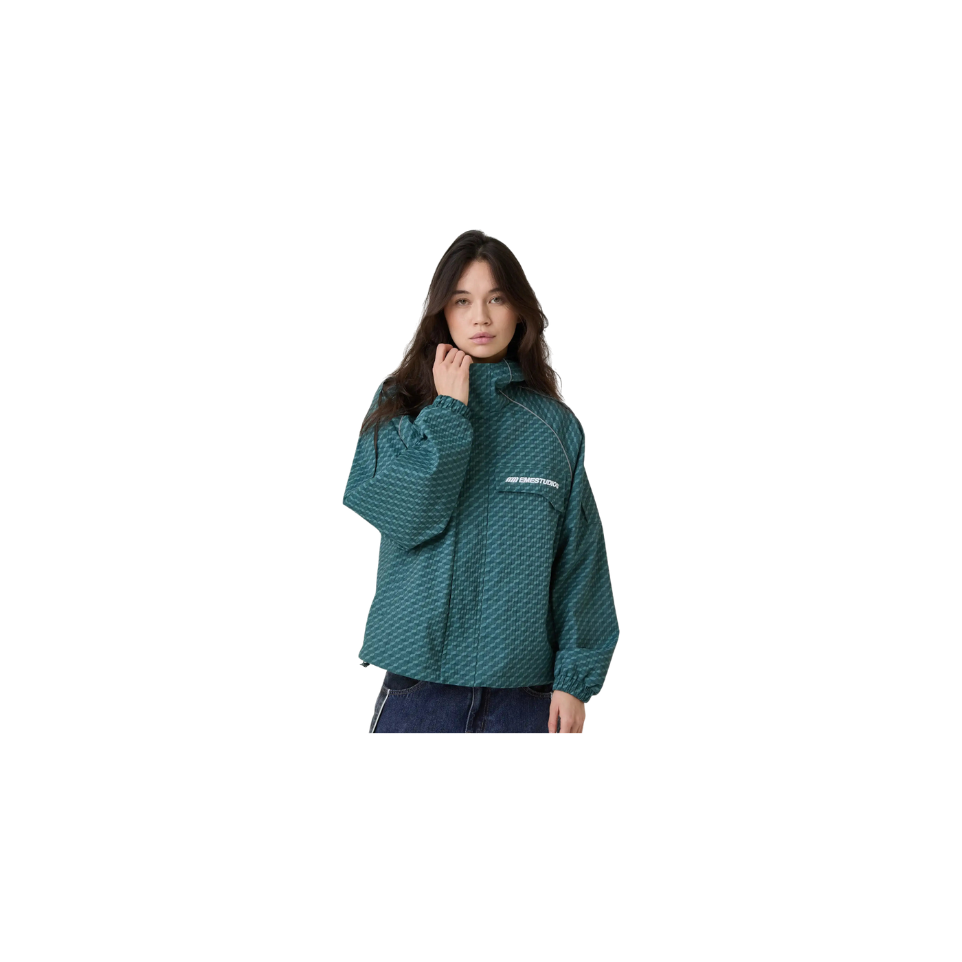 Eme Studios Echo Forest Grid Windbreaker