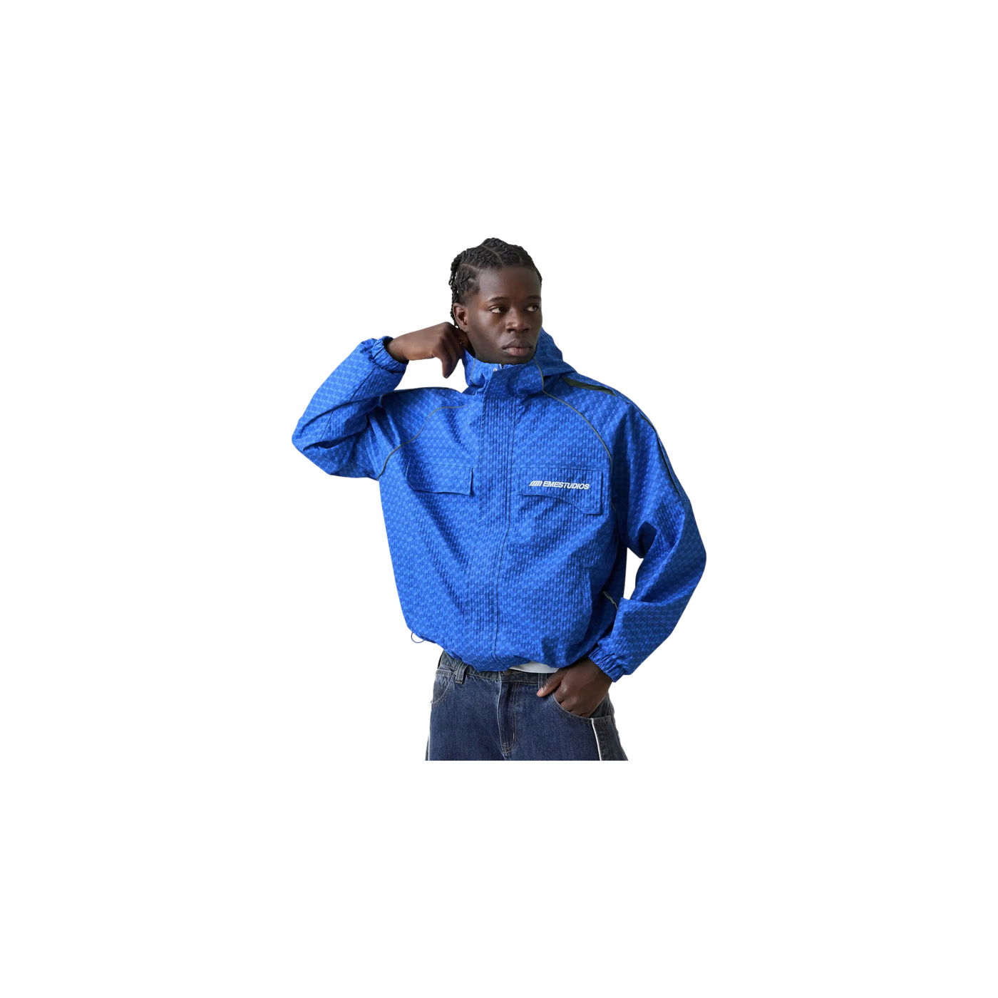 Eme Studios Echo Midnight Grid Windbreaker