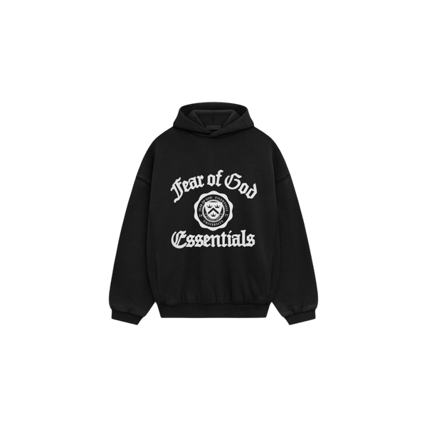 Fear of God Essentials Heavy Fleece Vintage Shrunken Hoodie Black