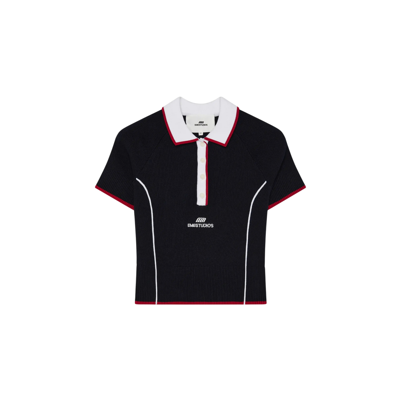 Eme Studios Fete Navy Knit Polo