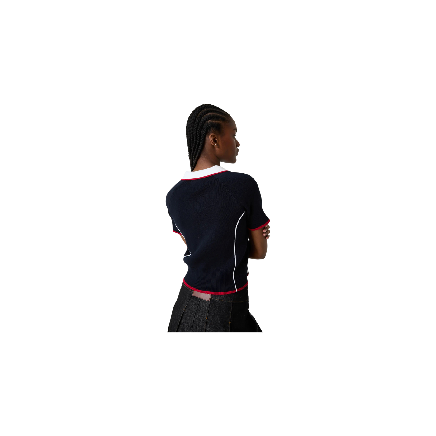 Eme Studios Fete Navy Knit Polo