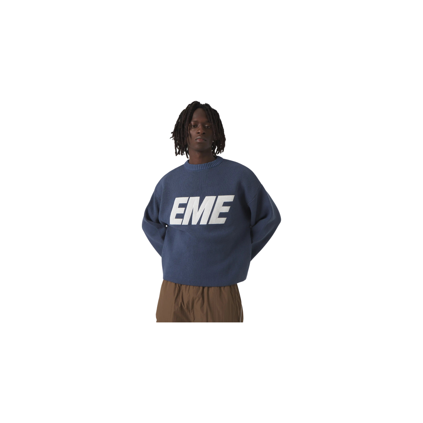 Eme Studios Flux Navy Knit Sweater