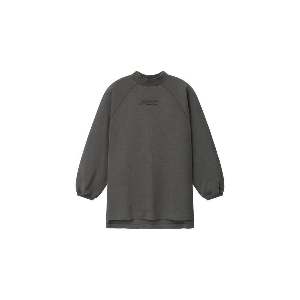 Remera Manga Larga Fear of God Essentials Pique 90s Relaxed Mockneck Raglan Ash Heather