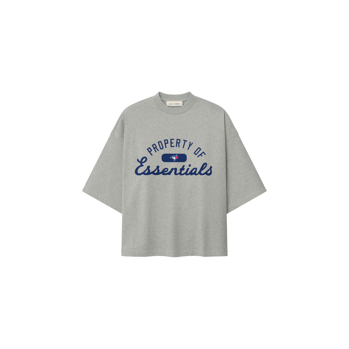 Remera Fear of God Essentials Azul Jays Merch Concrete Heather