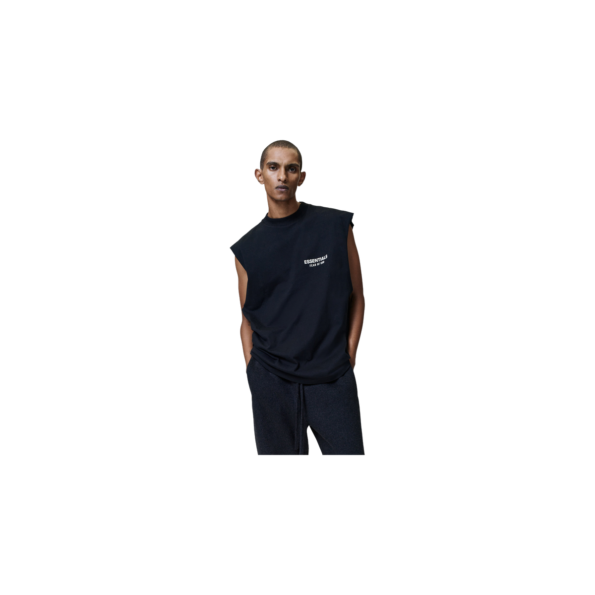 Remera Fear of God Essentials Classic Cut-off Vintage Black