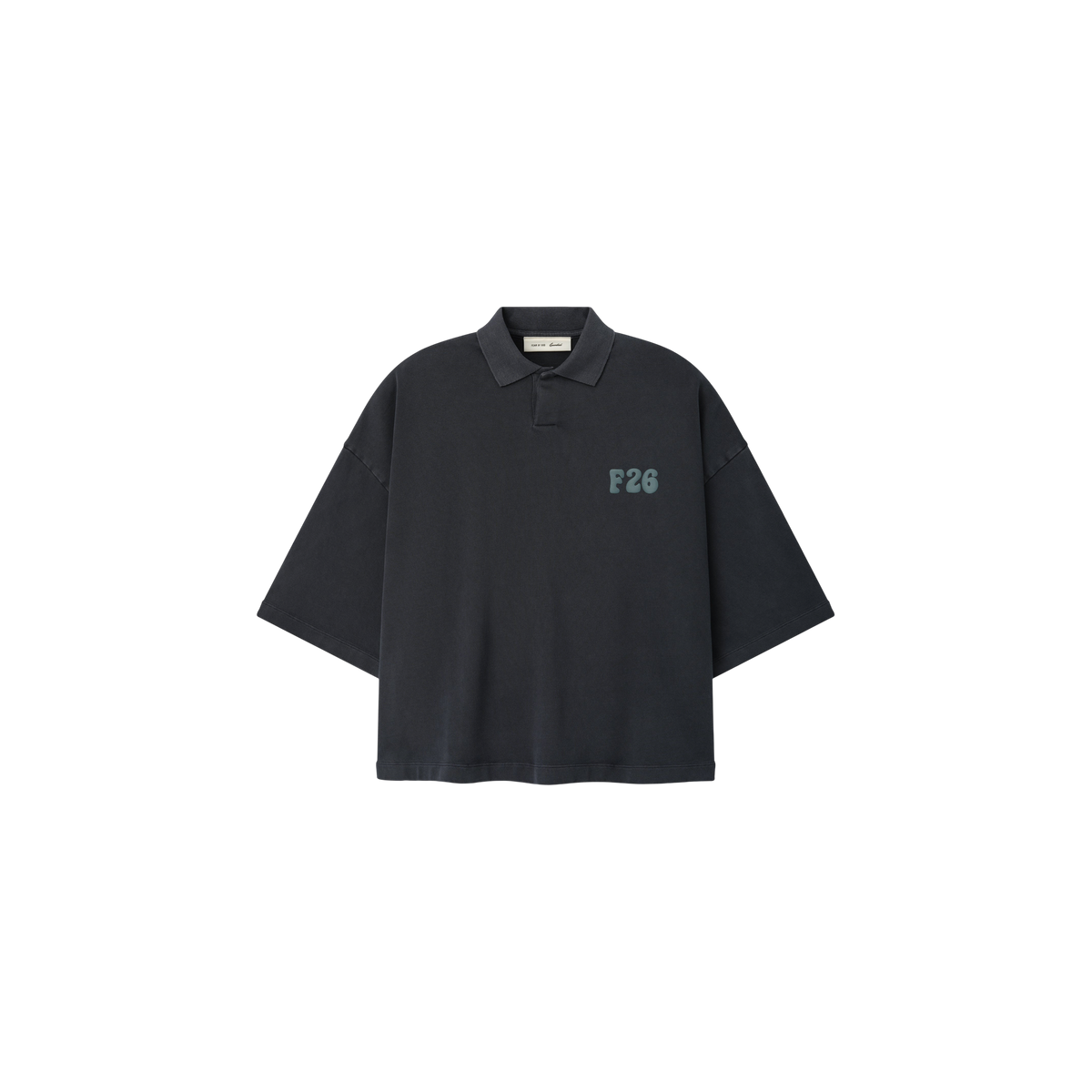 Remera Polo Fear of God Essentials Heavy Cropped Washed Iron Grey