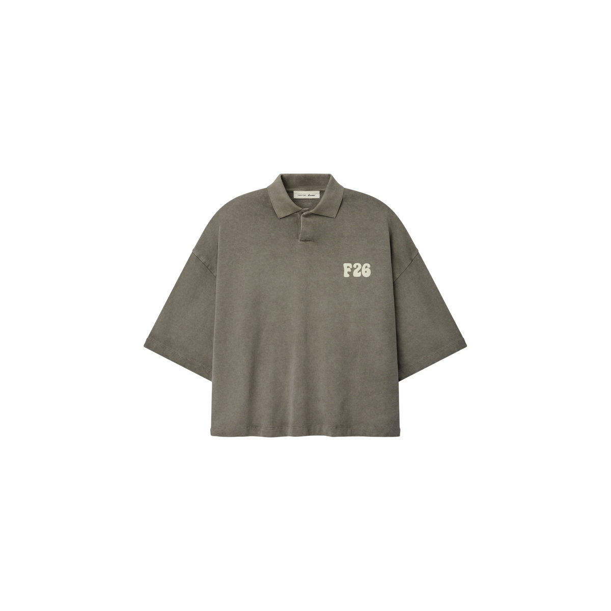 Remera Polo Fear of God Essentials Heavy Cropped Washed Seal