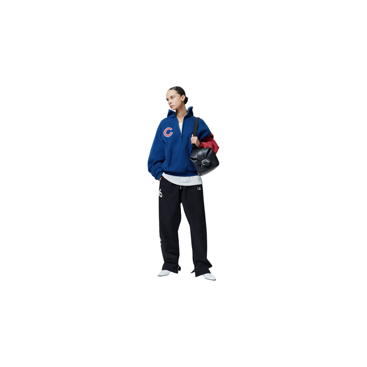 Buzo Fear of God Essentials Cubs Raglan Half Zip Sport Estate Blue/ Stone Red