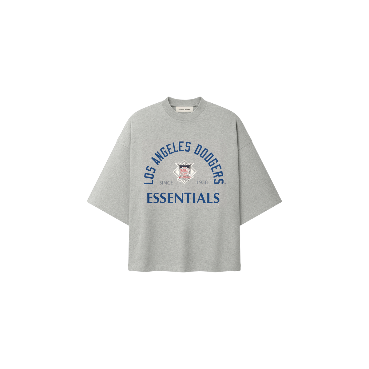 Remera Fear of God Essentials Dodgers National League Merch Concrete Heather