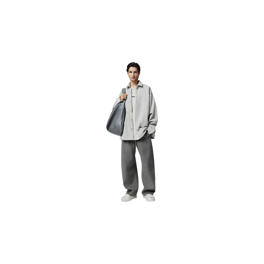 Campera Fear of God Essentials Fleece Overshirt Pyrite Heather