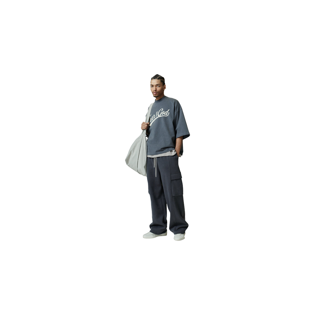 Remera Fear of God Essentials Merch Boxy Fit Iron Grey