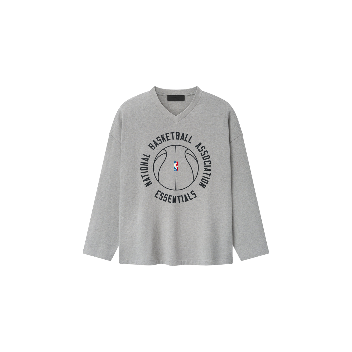 Remera Manga Larga Fear of God Essentials Nba x Barkley Hendricks V-neck Concrete Heather