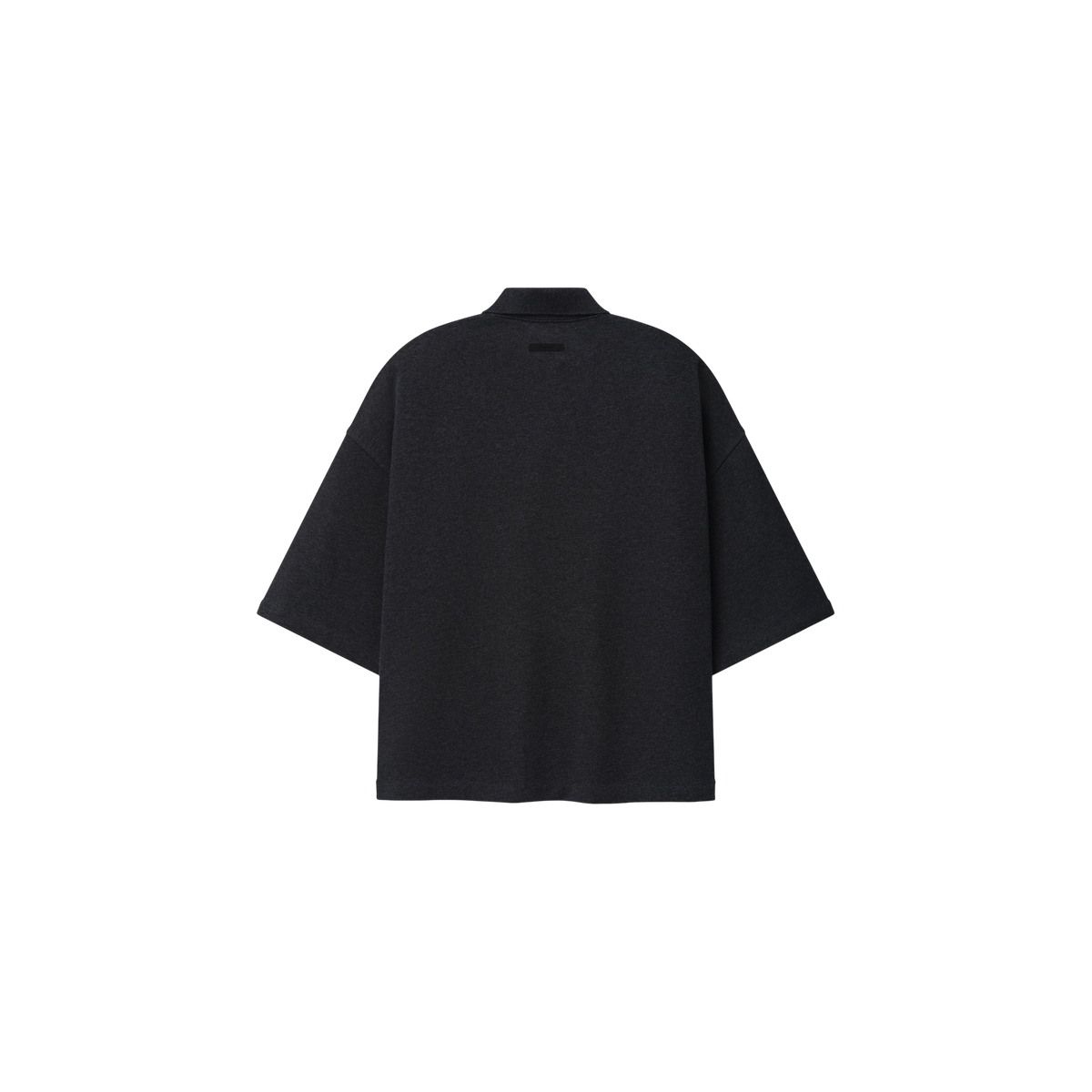 Remera Polo Fear of God Essentials Cropped Panelled Iron Grey Heather/ Seal Heather