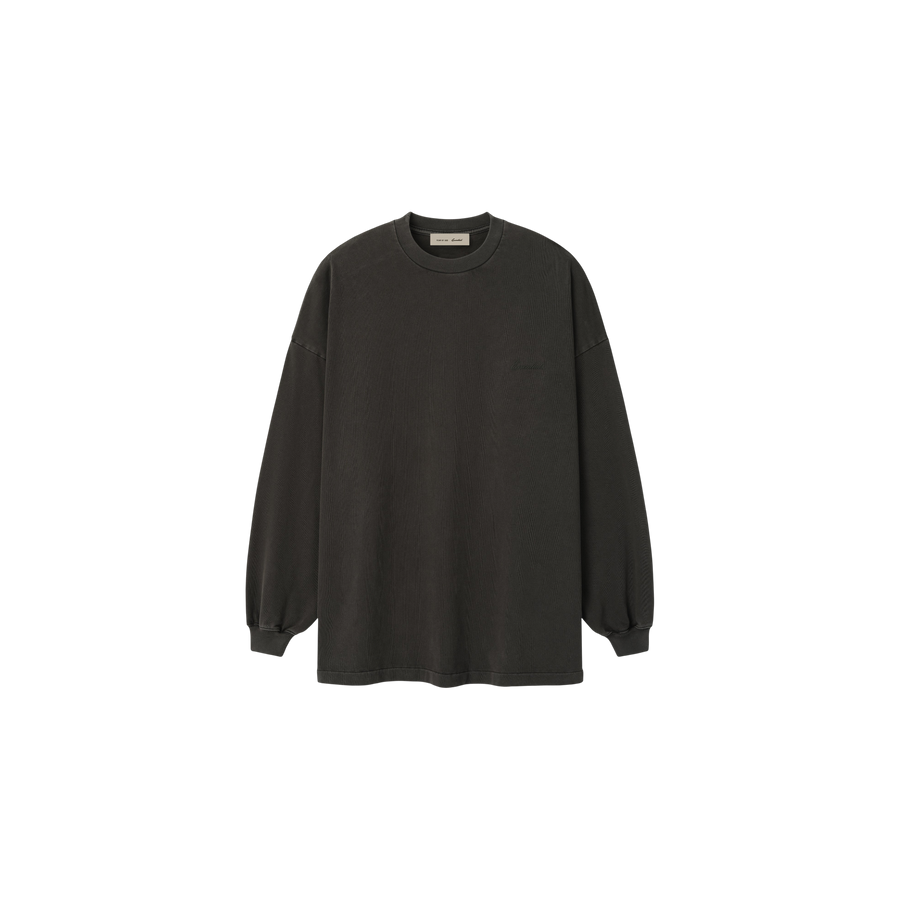 Remera Manga Larga Fear of God Essentials Signature 90s Relaxed Washed Ink Black