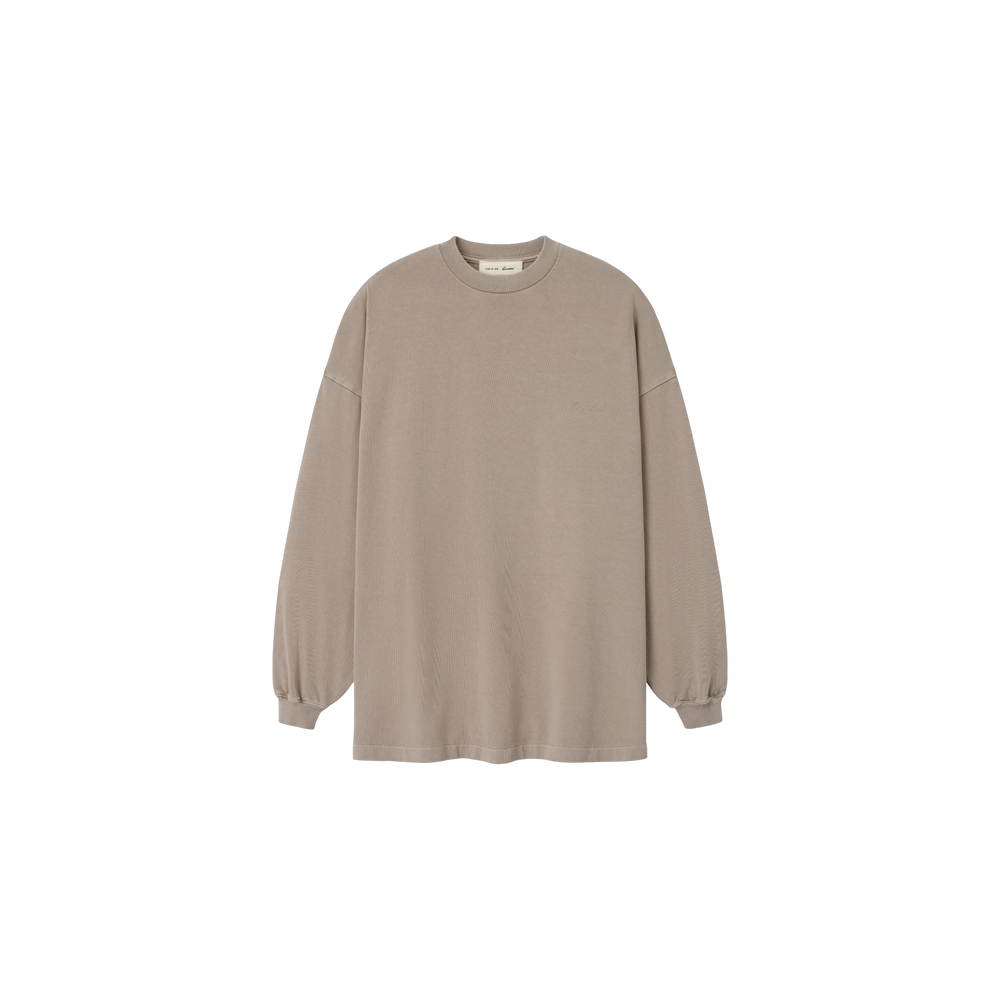 Remera Manga Larga Fear of God Essentials Signature 90s Relaxed Washed Stone