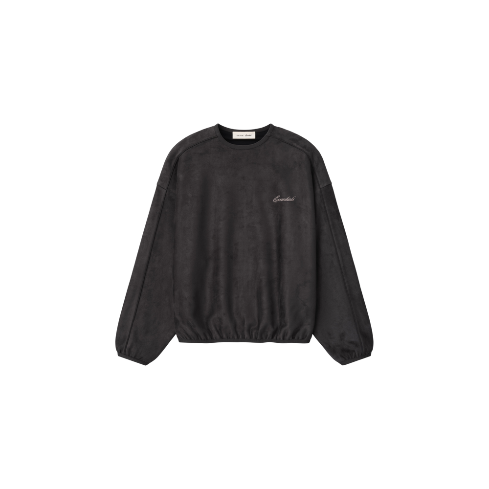 Buzo Fear of God Essentials Suede Fleece Signature Modern con Piping Ink Black