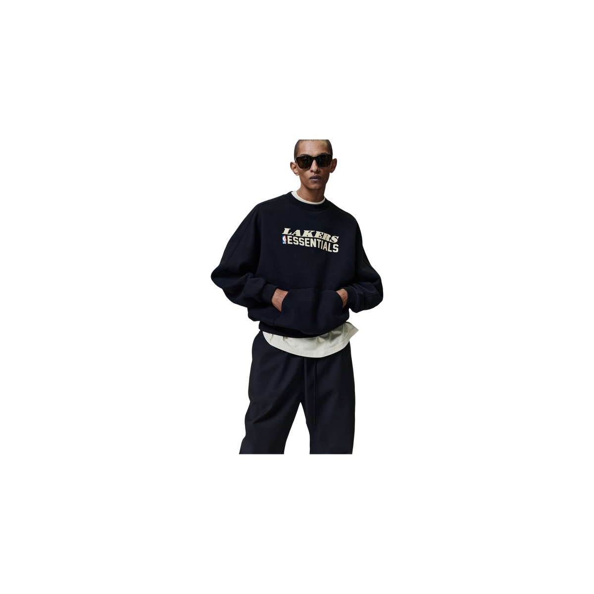 Buzo Fear of God Essentials Lakers 90s Relaxed Negro