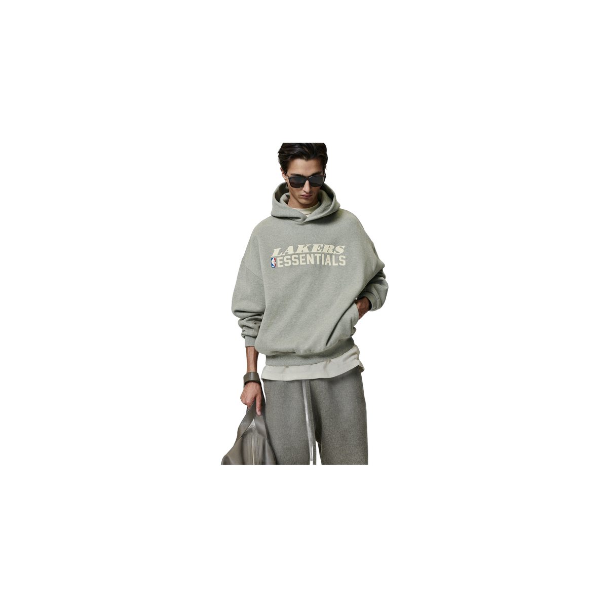 Buzo Fear of God Essentials Lakers 90s Relaxed Seal Heather