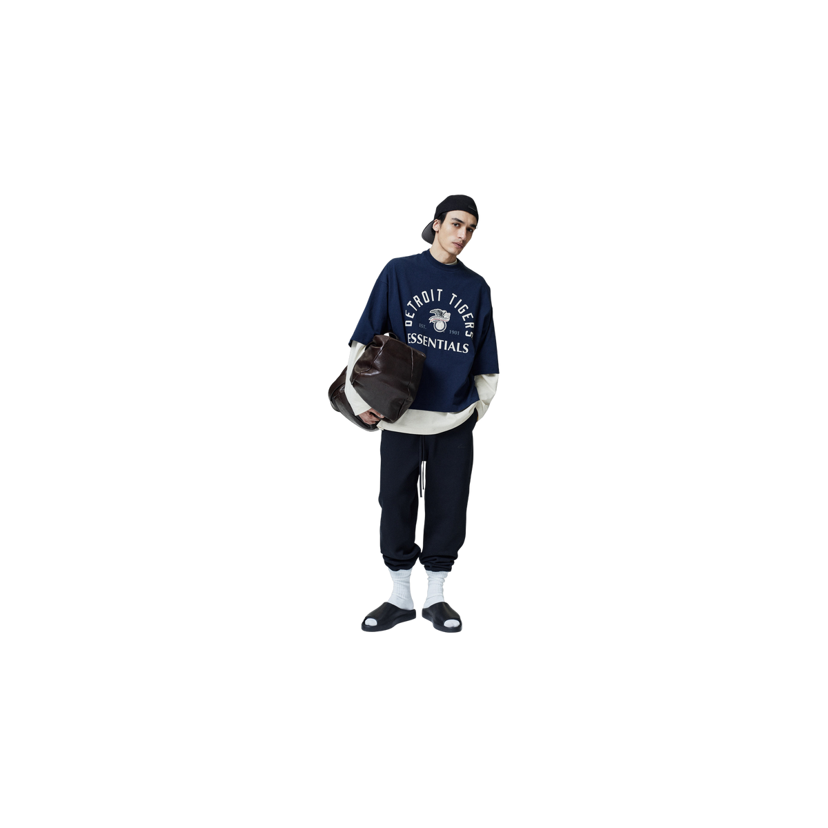Remera Fear of God Essentials Tigers American League Merch Dark Sapphire