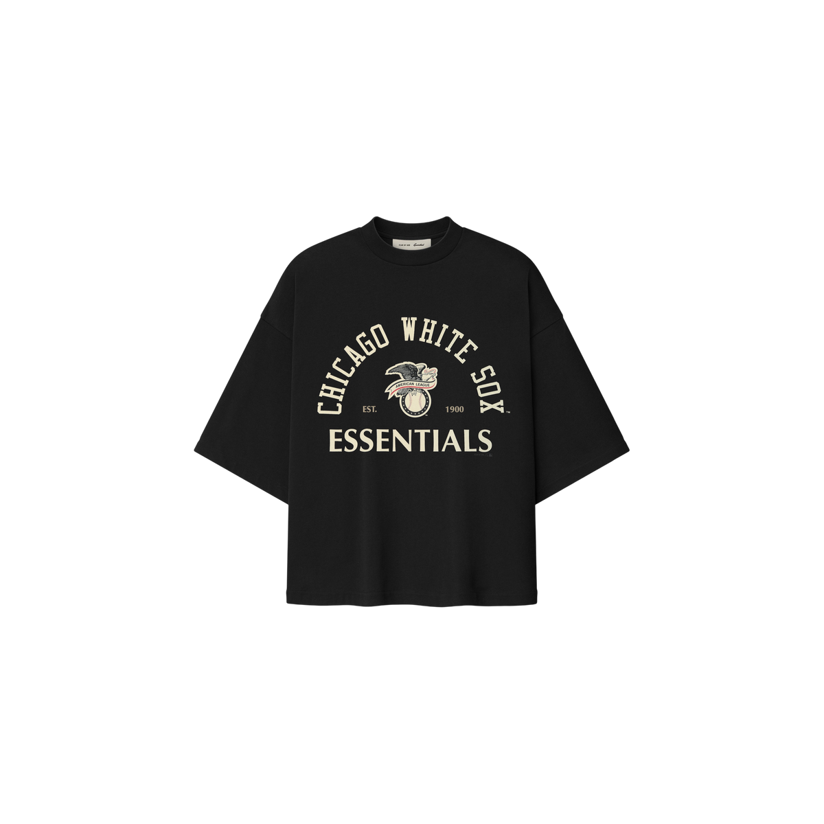 Remera Fear of God Essentials Blanco Sox American League Merch Negro
