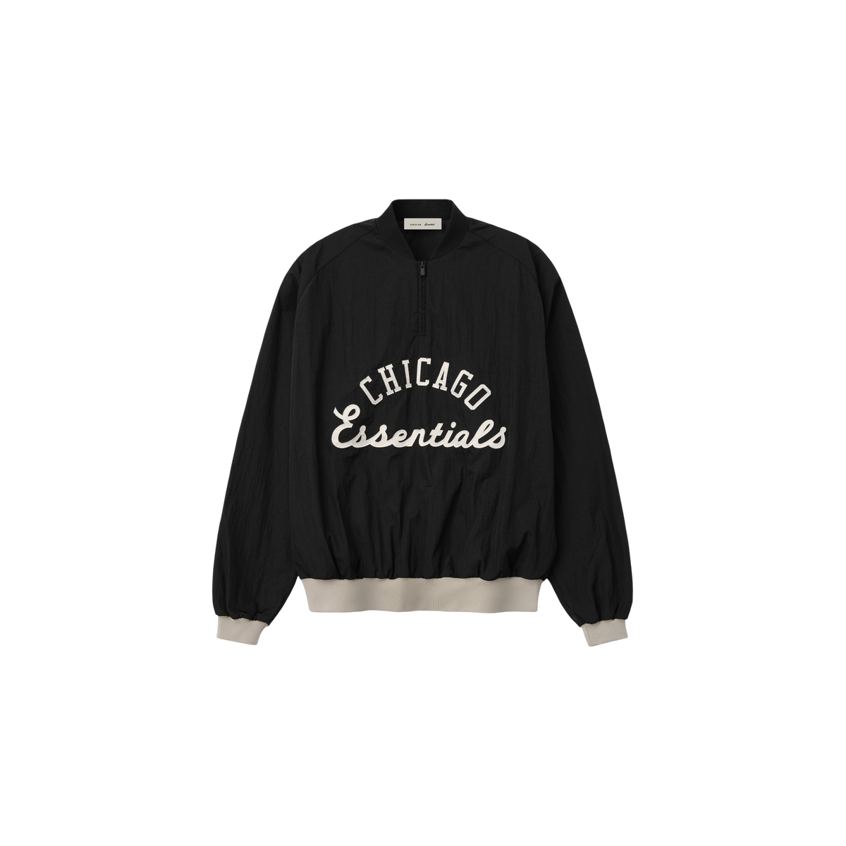Campera Fear of God Essentials Blanco Sox Half Zip Negro
