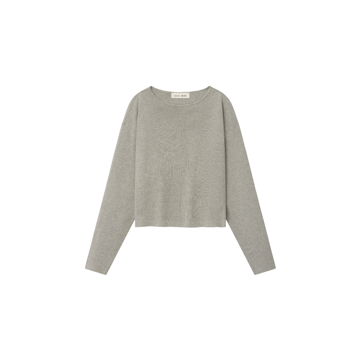 Sweater Fear of God Essentials Rib Knit Modern Cropped Boatneck Pyrite Heather