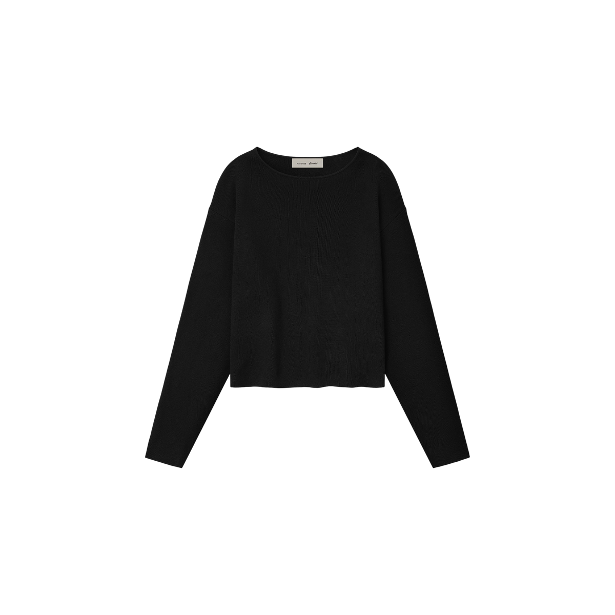 Sweater Fear of God Essentials Rib Knit Modern Cropped Boatneck Vintage Black