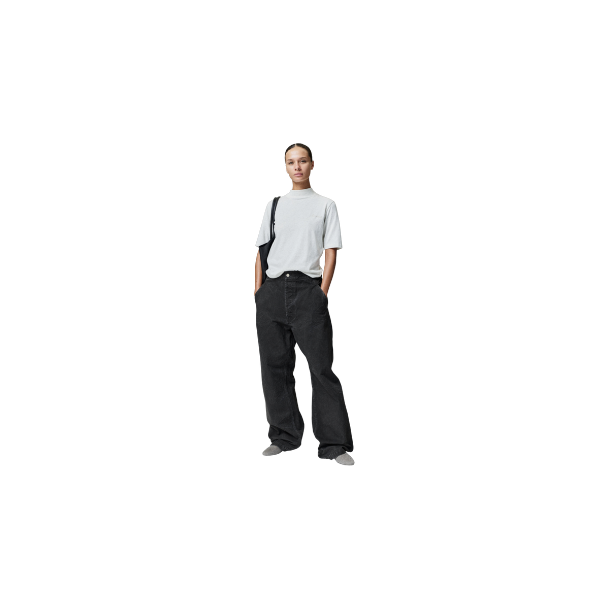Remera Fear of God Essentials Slim Mock Neck Marble Heather