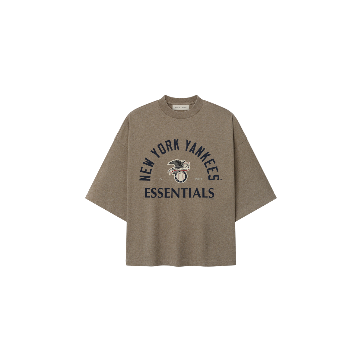 Remera Fear of God Essentials Yankees American League Merch Homestead Heather