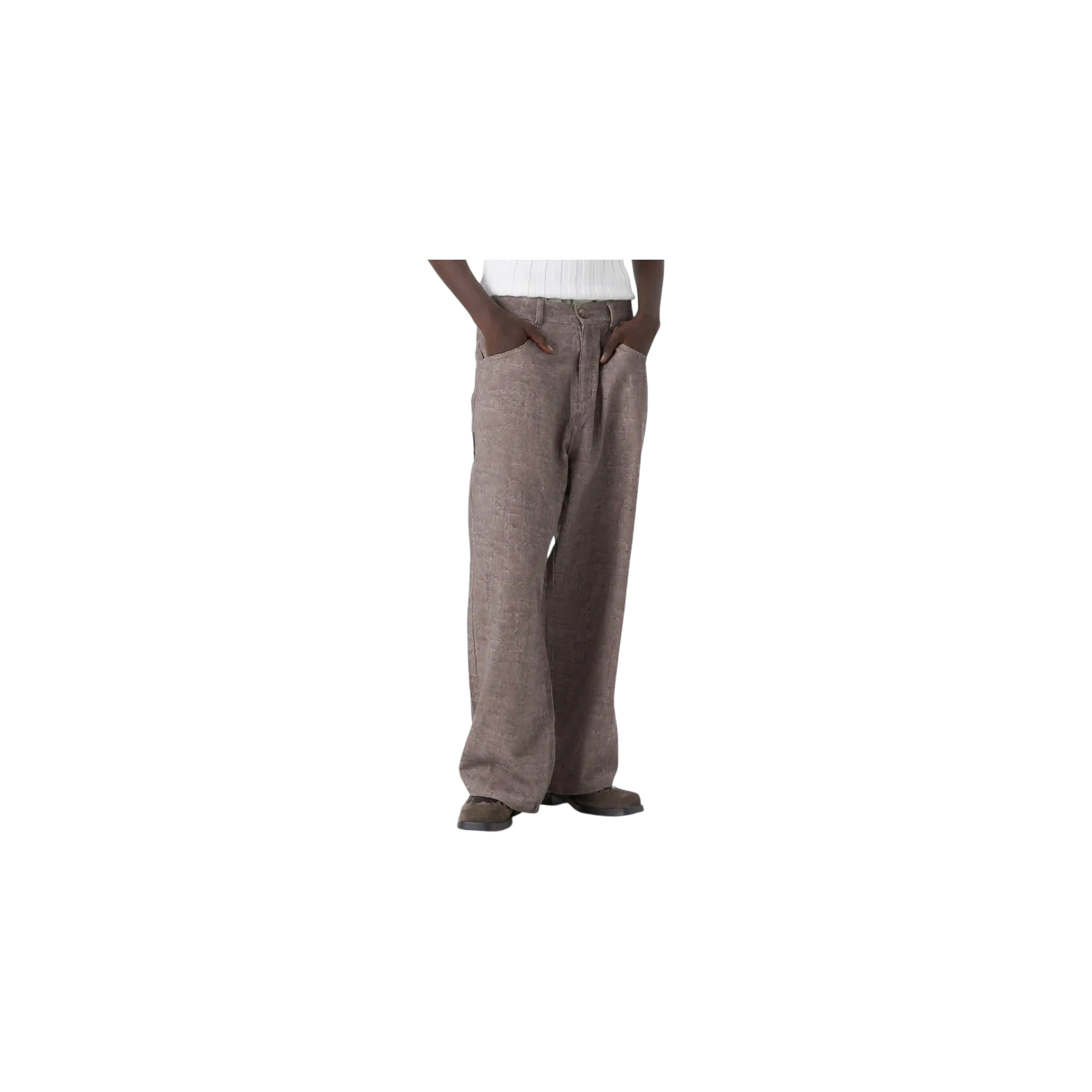 Eme Studios Frayed Brown Baggy Pants
