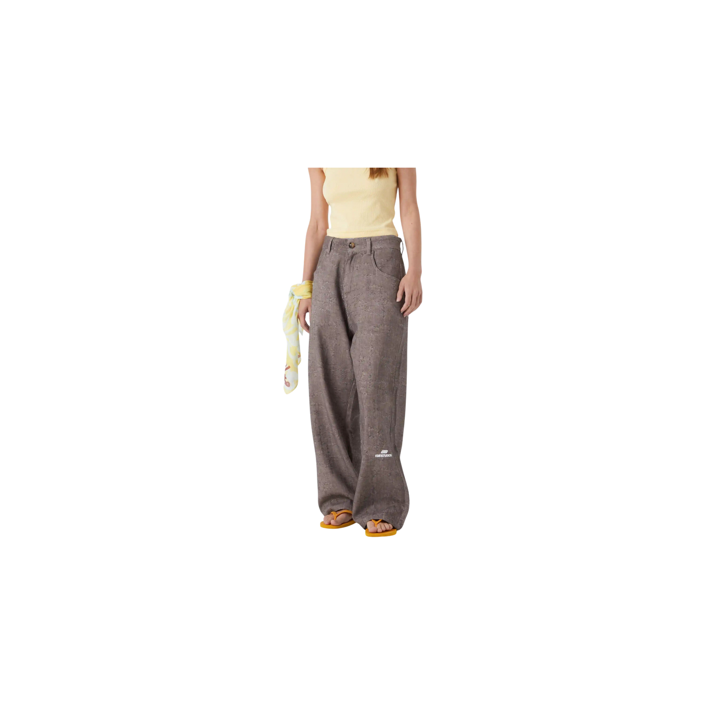 Eme Studios Frayed Brown Baggy Pants