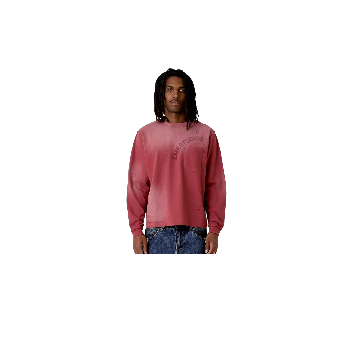 Eme Studios Frayed Pocket Redwood Long Sleeve