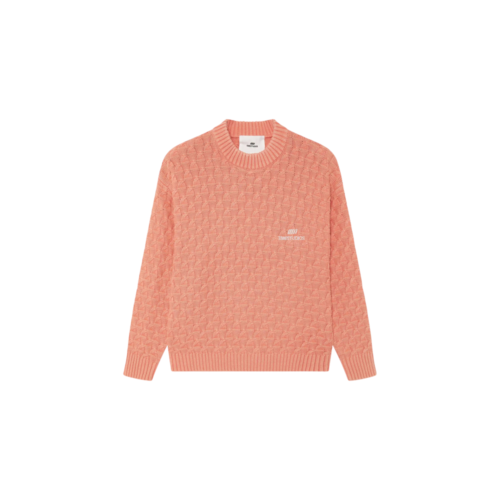 Eme Studios Grid Coral Cable Knit Sweater