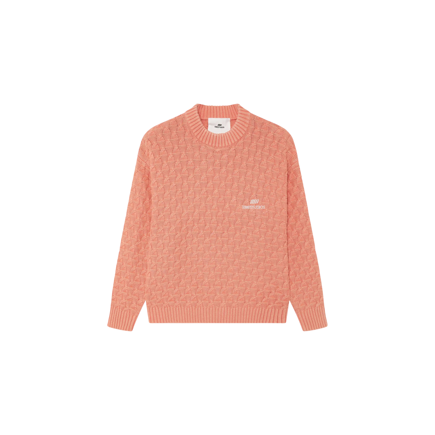 Eme Studios Grid Coral Cable Knit Sweater