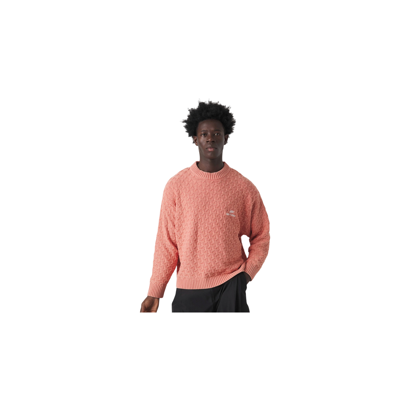 Eme Studios Grid Coral Cable Knit Sweater