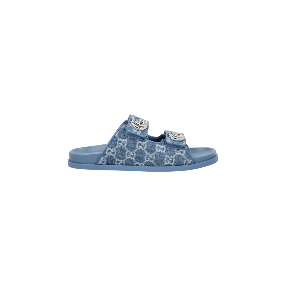 Gucci Monogrammed Double Strap Sandals