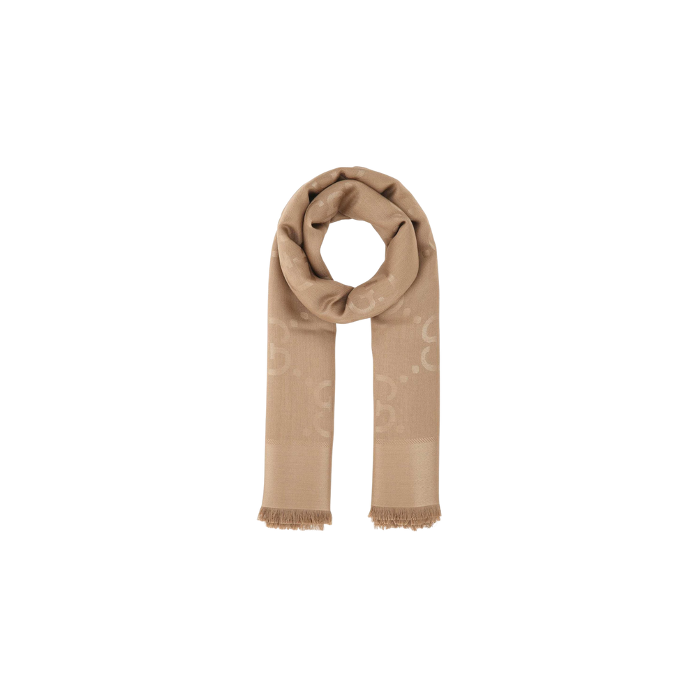Gucci GG Jacquard Frayed-Edge Shawl