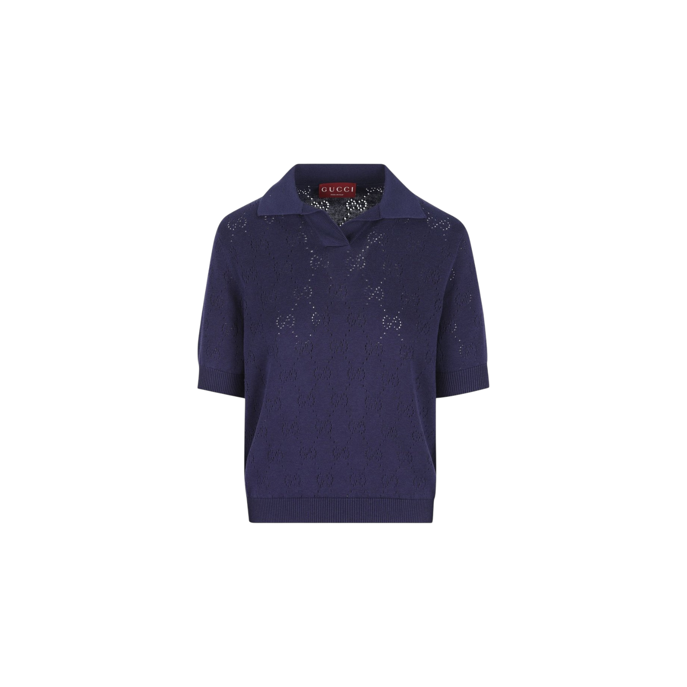 Gucci GG Short-Sleeved Ribbed Polo Shirt